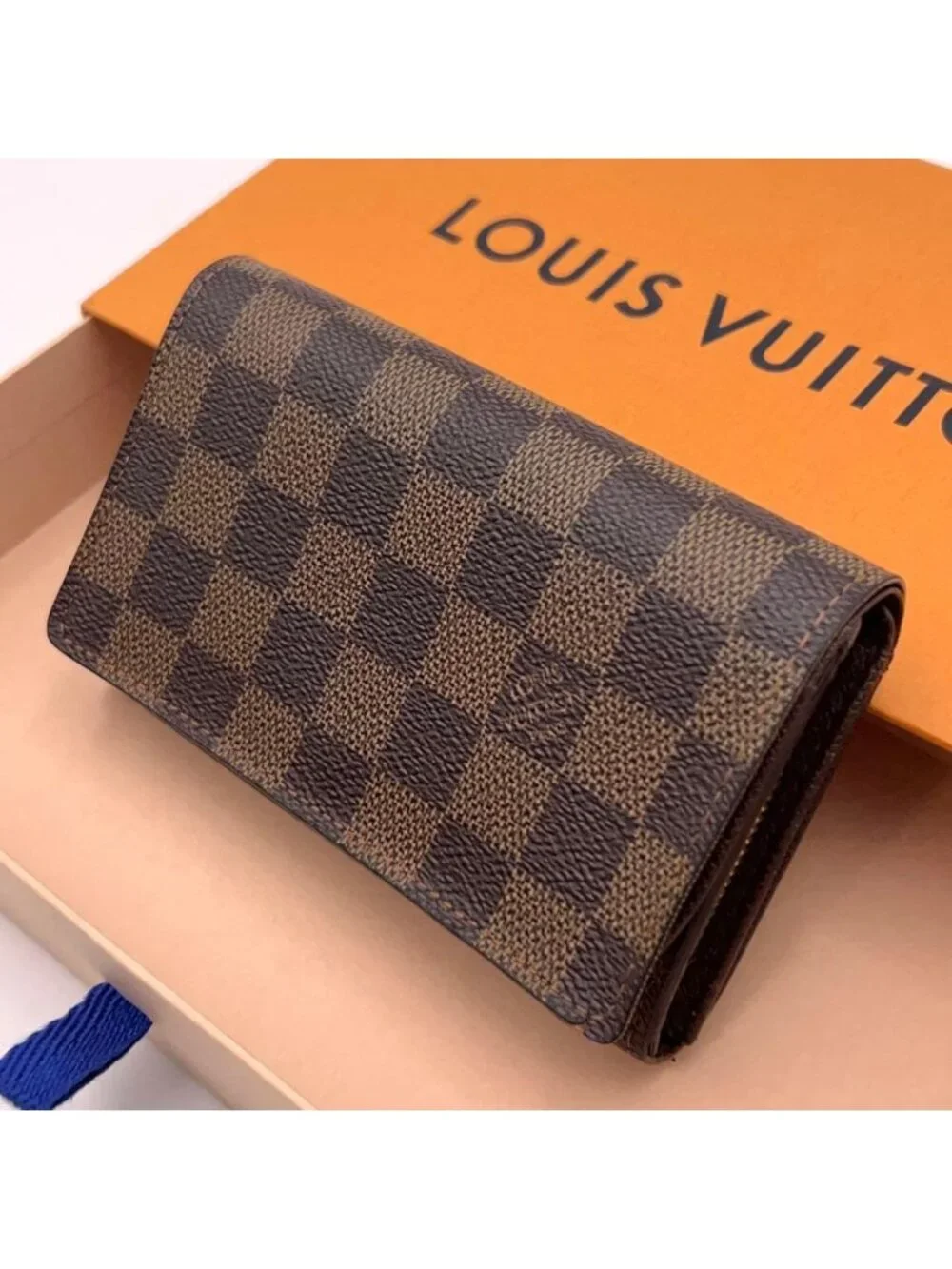 Louis Vuitton Damier Ebene Tresor Folio Goods Wallet